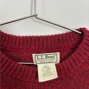 L.L. Bean Men's Deep Red Crewneck Sweater
